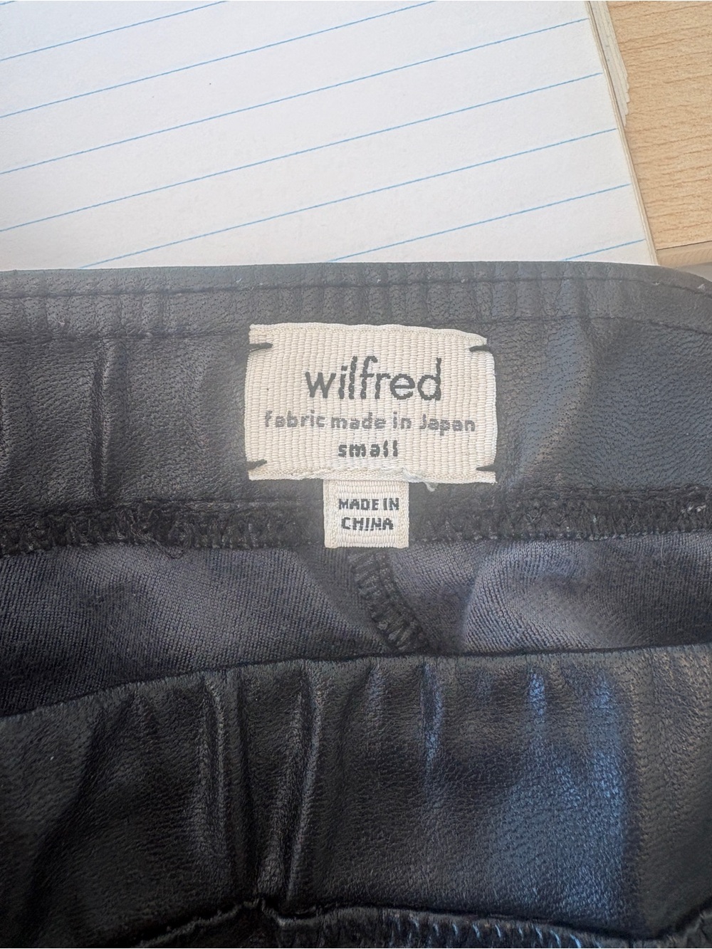 Wilfred Black Faux Leather pants